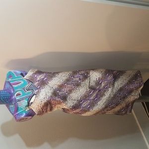 Purple/Brown/Cream Snakeskin Print Spaghetti Strap Dress  4-6